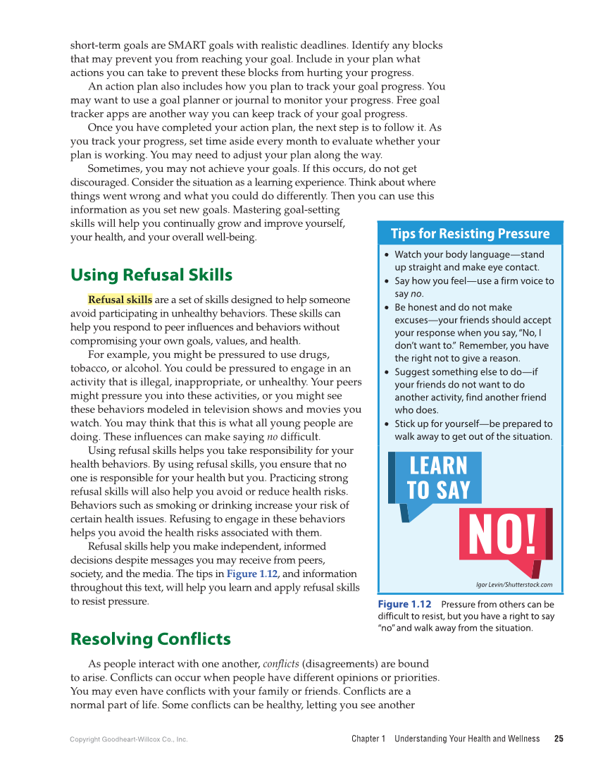 Comprehensive Health Skills for Middle School 2e page 25
