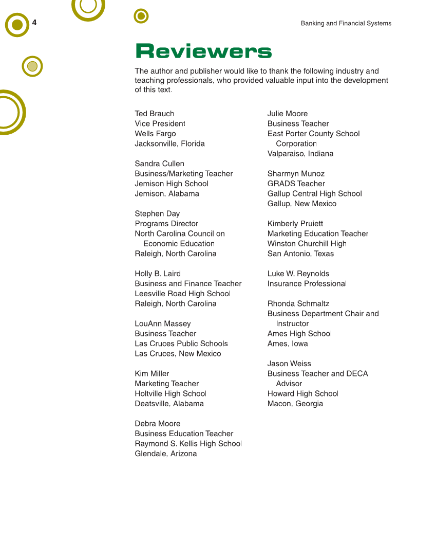 Banking & Financial Systems, 2nd Edition page 4