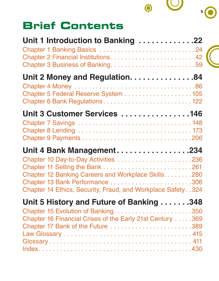 Banking & Financial Systems, 2nd Edition page 5
