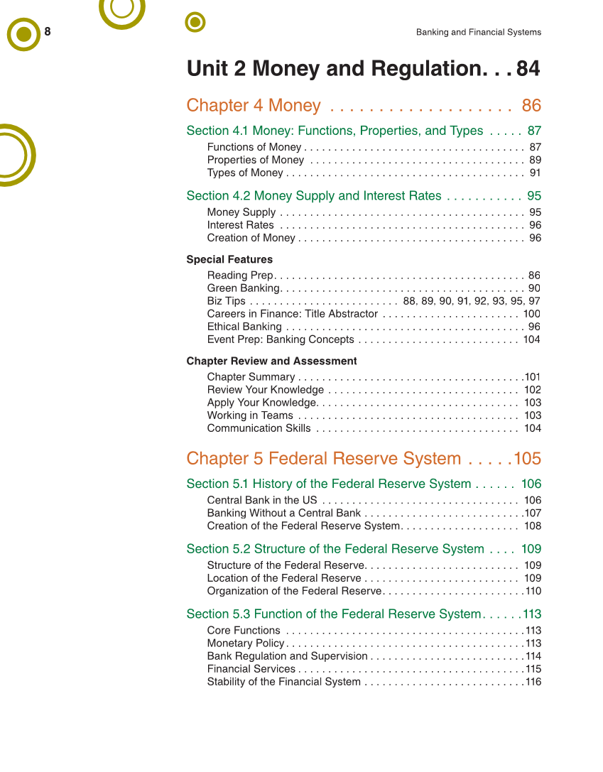 Banking & Financial Systems, 2nd Edition page 8
