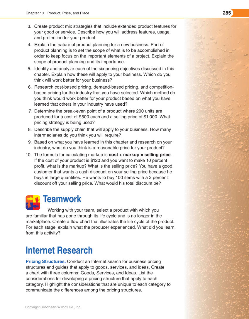 Entrepreneurship, 2nd Edition page 285