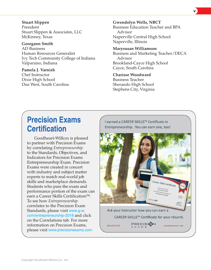 Entrepreneurship, 2nd Edition page v