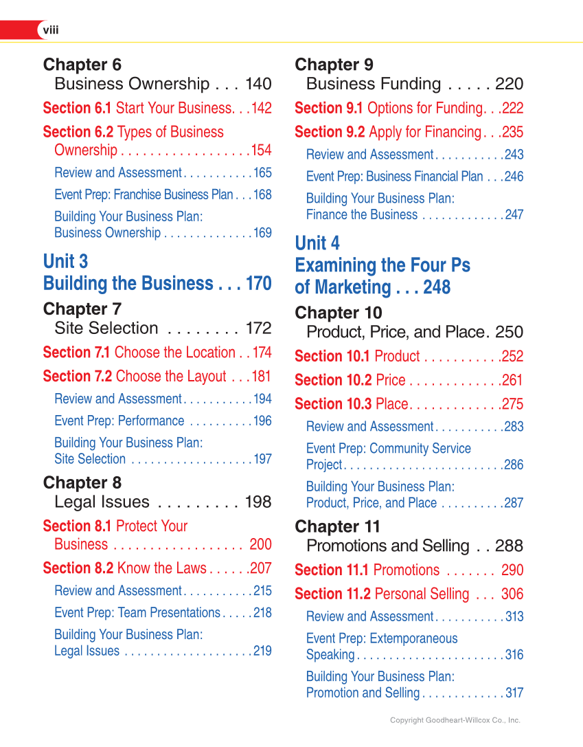 Entrepreneurship, 2nd Edition page viii