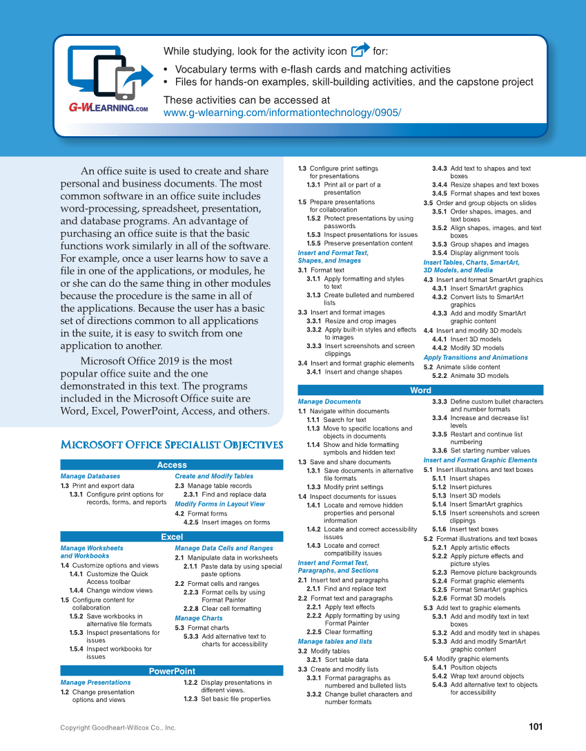 Introduction to Microsoft Office 2019, 2nd Edition page 101