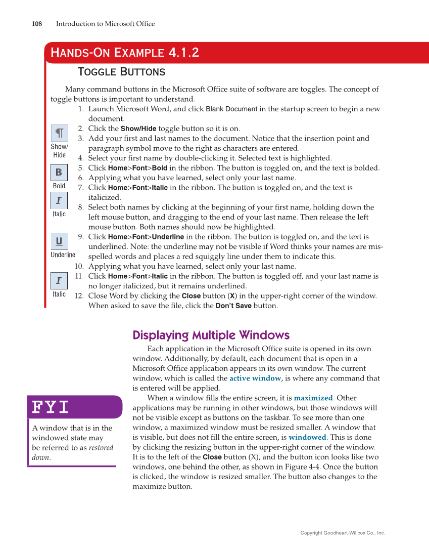 Introduction to Microsoft Office 2019, 2nd Edition page 108