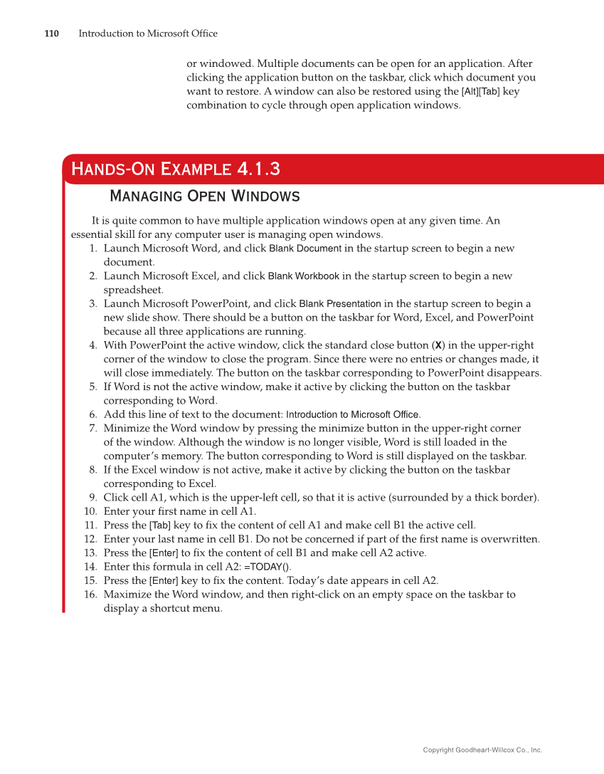 Introduction to Microsoft Office 2019, 2nd Edition page 110