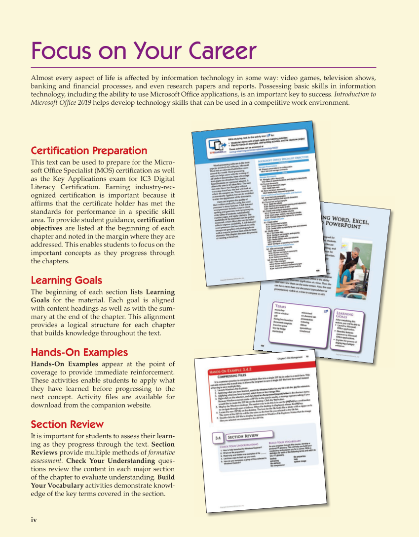 Introduction to Microsoft Office 2019, 2nd Edition page iv