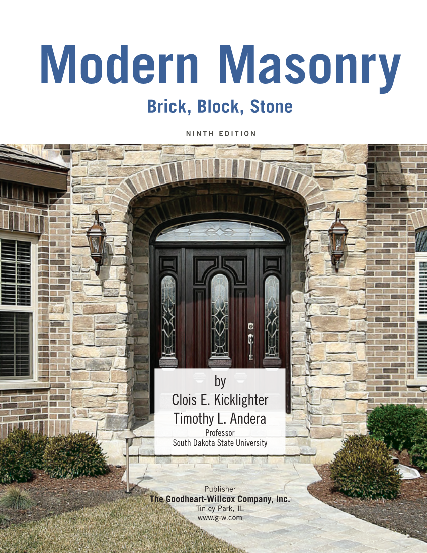 Modern Masonry: Brick, Block, Stone 9e, Textbook page i