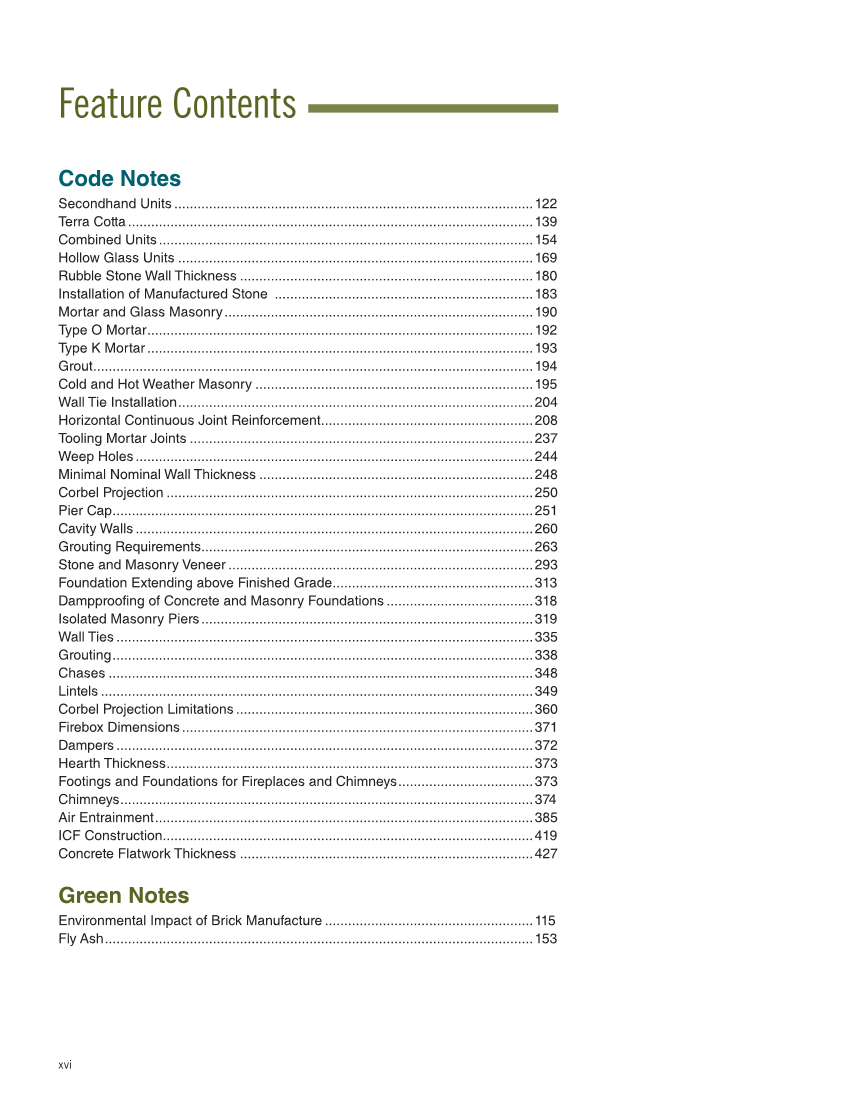 Modern Masonry: Brick, Block, Stone 9e, Textbook page xvi