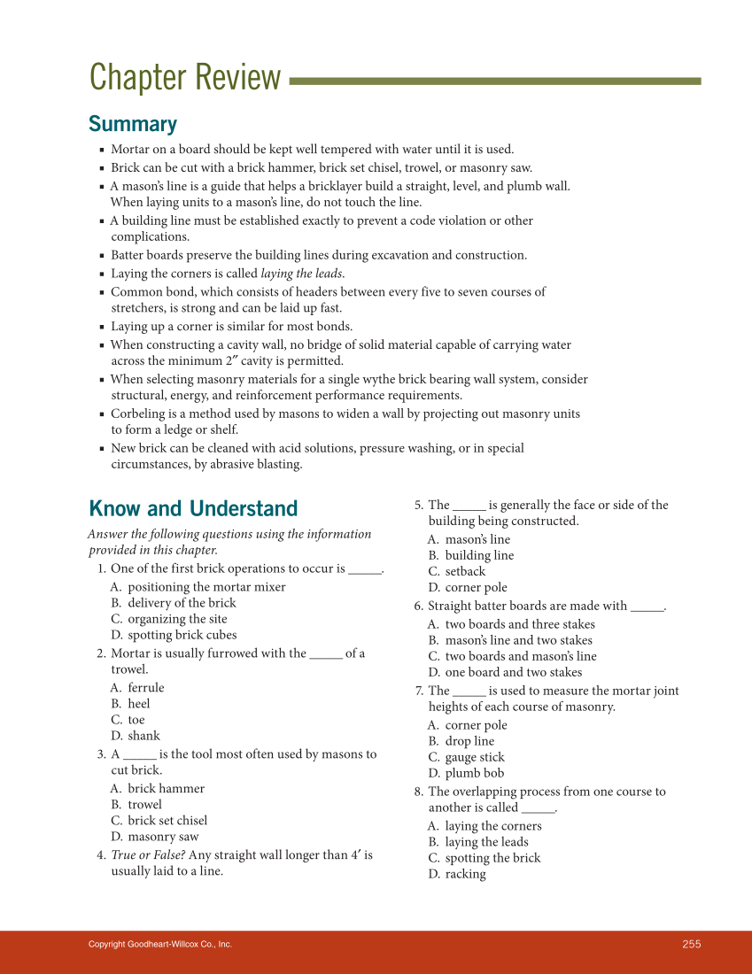 Modern Masonry: Brick, Block, Stone 9e, Textbook page 255