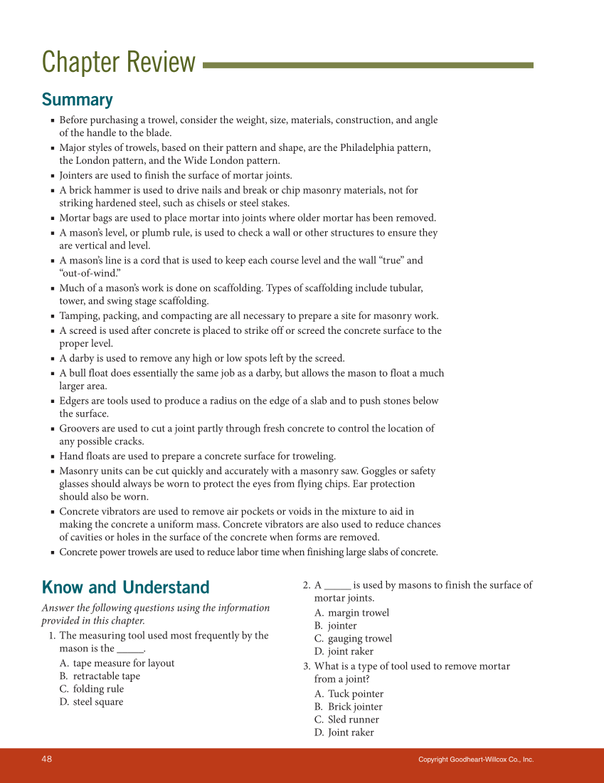 Modern Masonry: Brick, Block, Stone 9e, Textbook page 48
