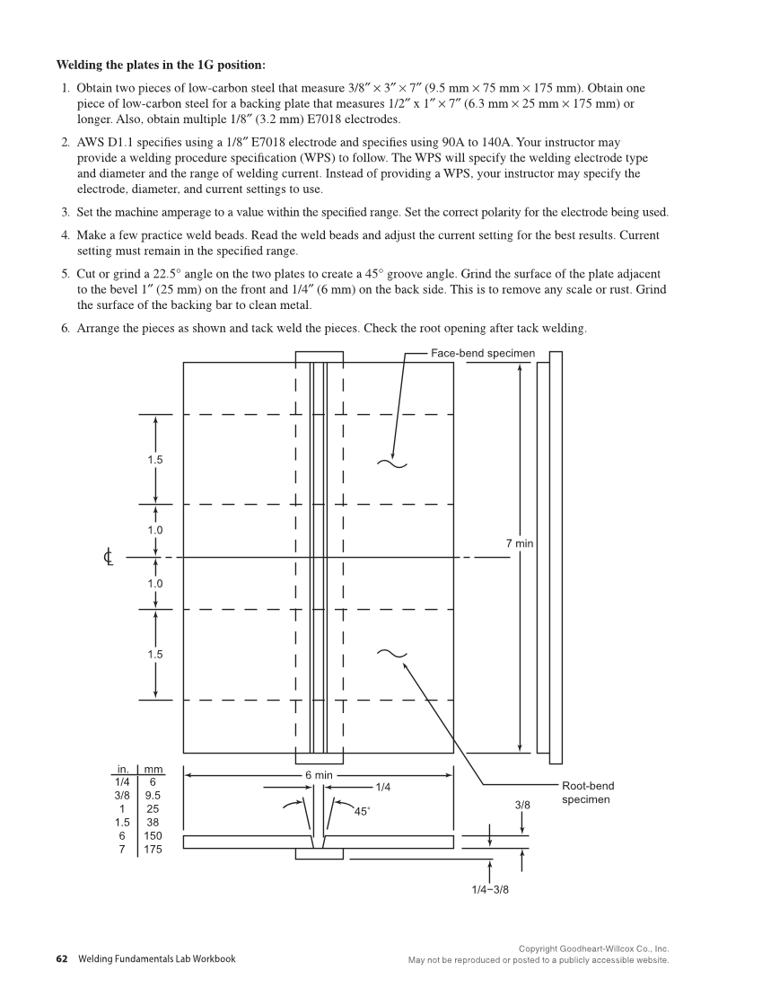 Welding Fundamentals 6e, Lab Workbook page 62