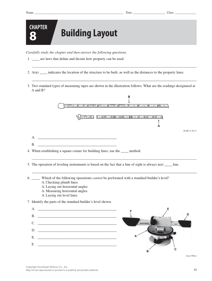 Modern Carpentry 13e, Workbook page 33