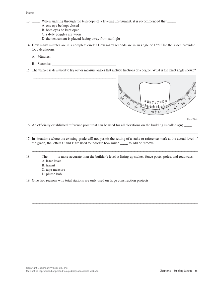 Modern Carpentry 13e, Workbook page 35