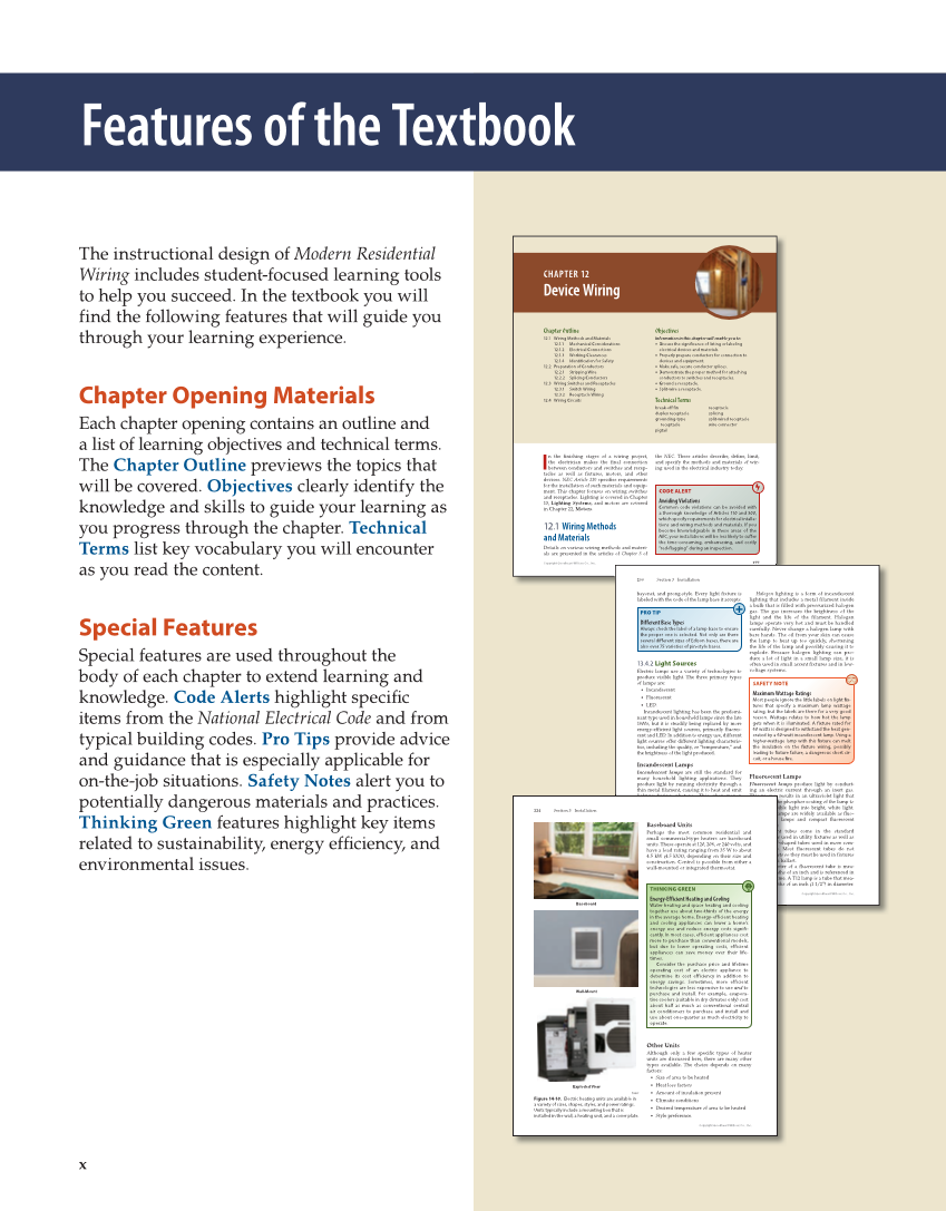 Modern Residential Wiring, 12th Edition page x