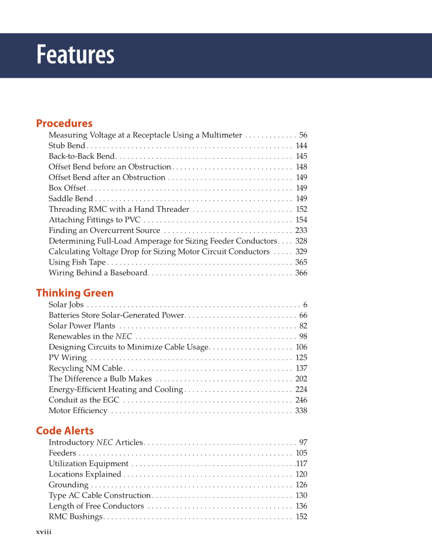 Modern Residential Wiring, 12th Edition page xviii