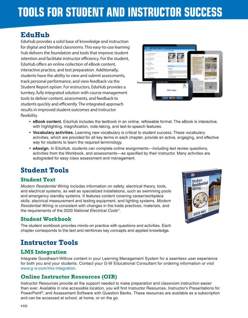 Modern Residential Wiring, 12th Edition page viii