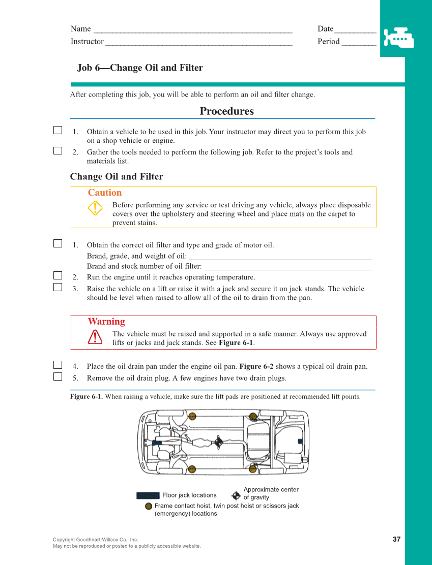 Modern Automotive Technology 10e, Shop Manual page 37