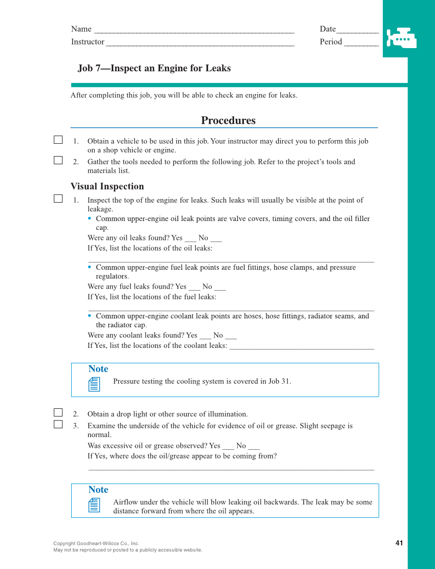Modern Automotive Technology 10e, Shop Manual page 41