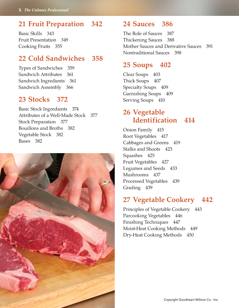 The Culinary Professional, 3rd Edition page X