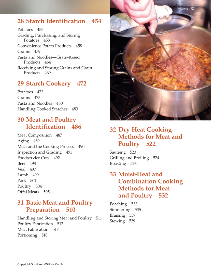 The Culinary Professional, 3rd Edition page XI