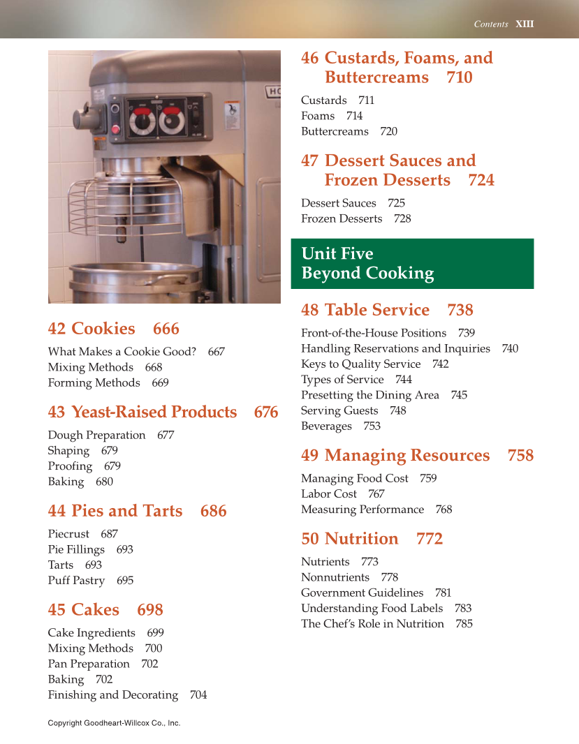 The Culinary Professional, 3rd Edition page XIII