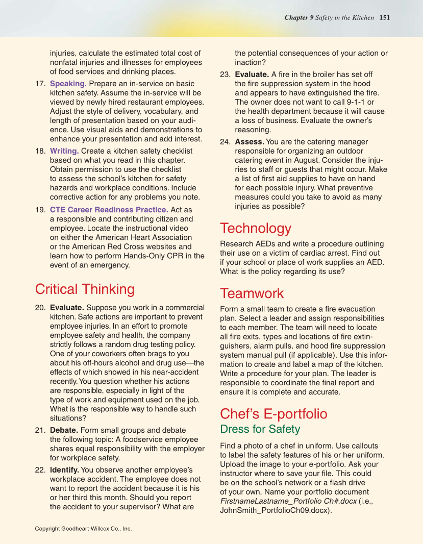 The Culinary Professional, 3rd Edition page 151