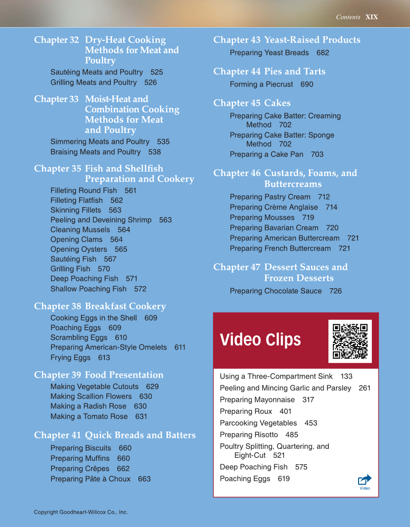 The Culinary Professional, 3rd Edition page XIX