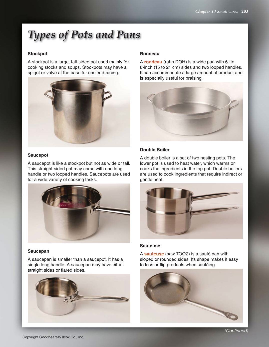 The Culinary Professional, 3rd Edition page 203