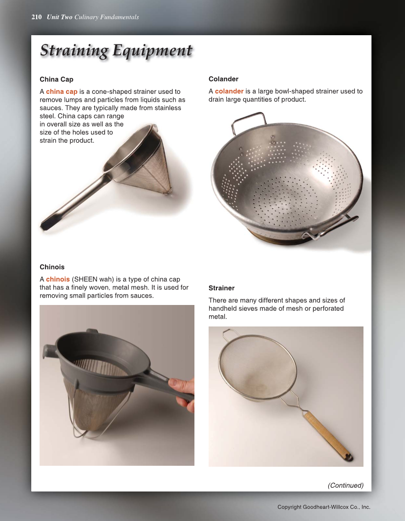 The Culinary Professional, 3rd Edition page 210