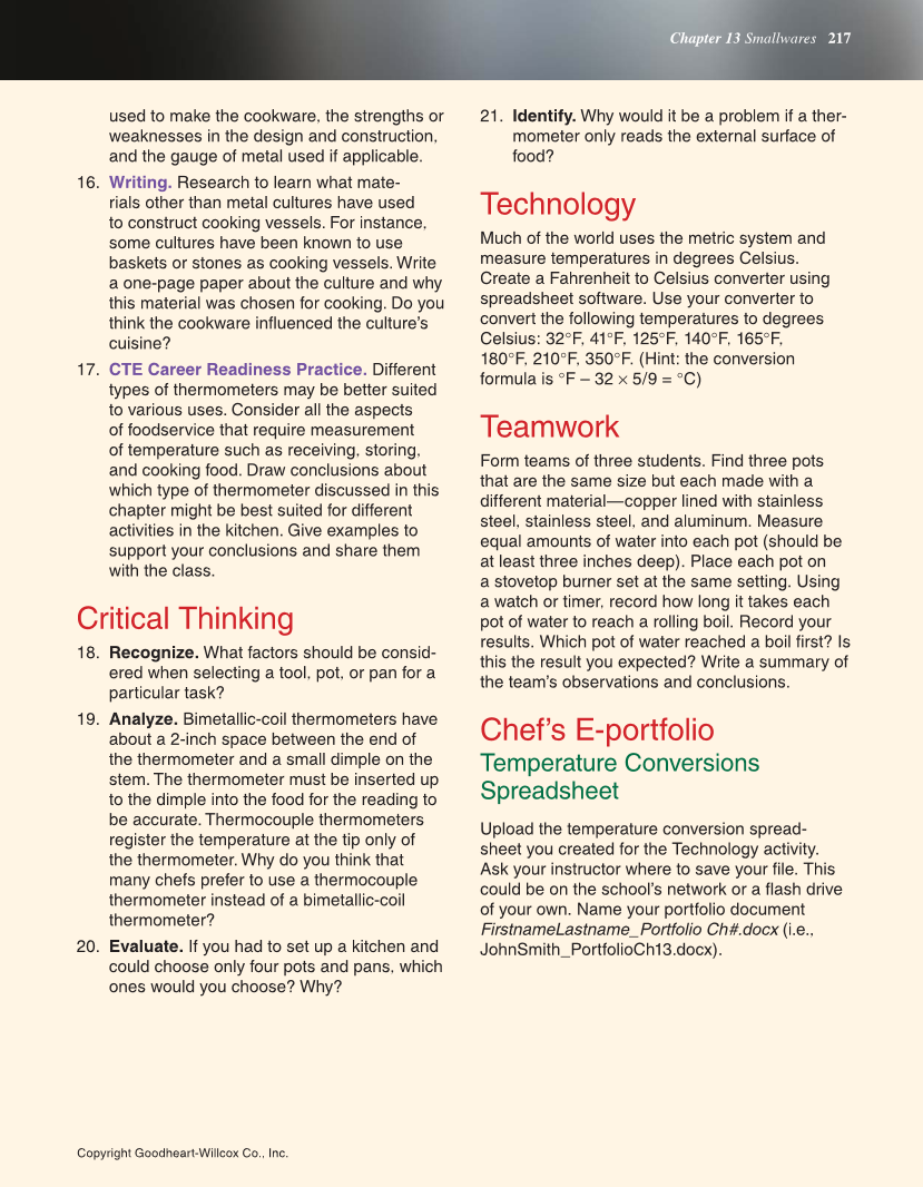 The Culinary Professional, 3rd Edition page 217