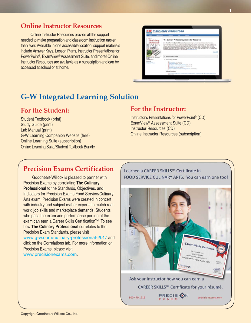 The Culinary Professional, 3rd Edition page 1