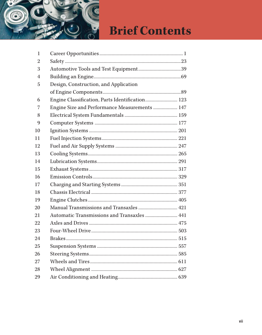 Auto Fundamentals, 12th Edition page vii