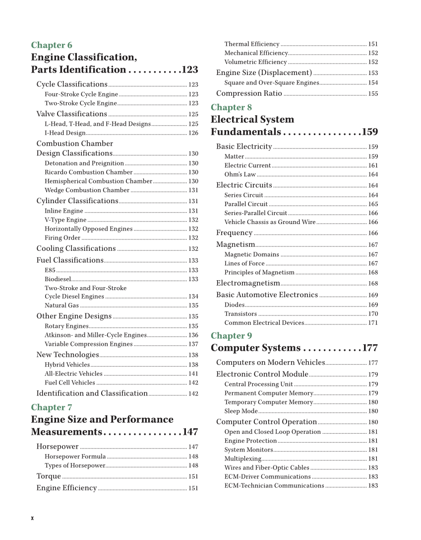 Auto Fundamentals, 12th Edition page x