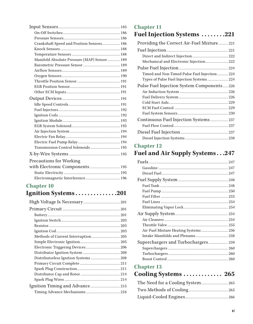 Auto Fundamentals, 12th Edition page xi