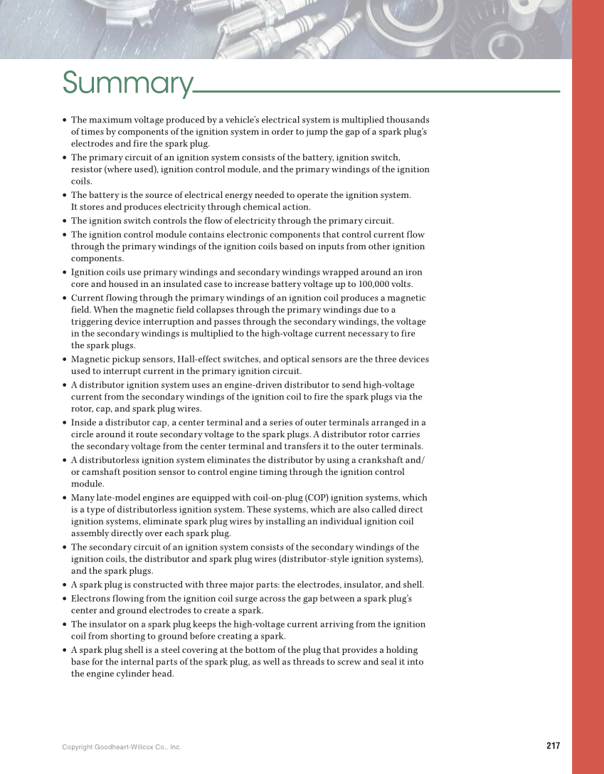 Auto Fundamentals, 12th Edition page 217