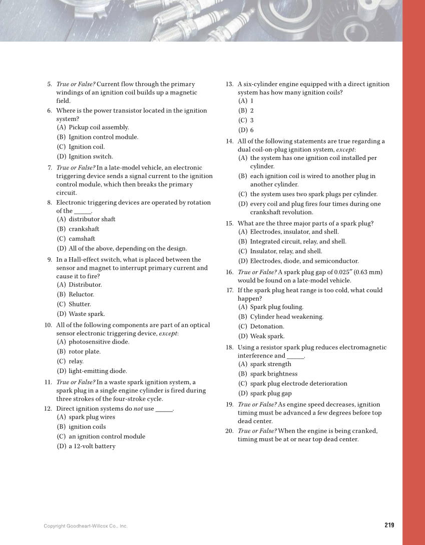 Auto Fundamentals, 12th Edition page 219