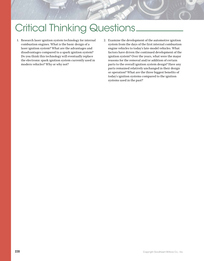 Auto Fundamentals, 12th Edition page 220