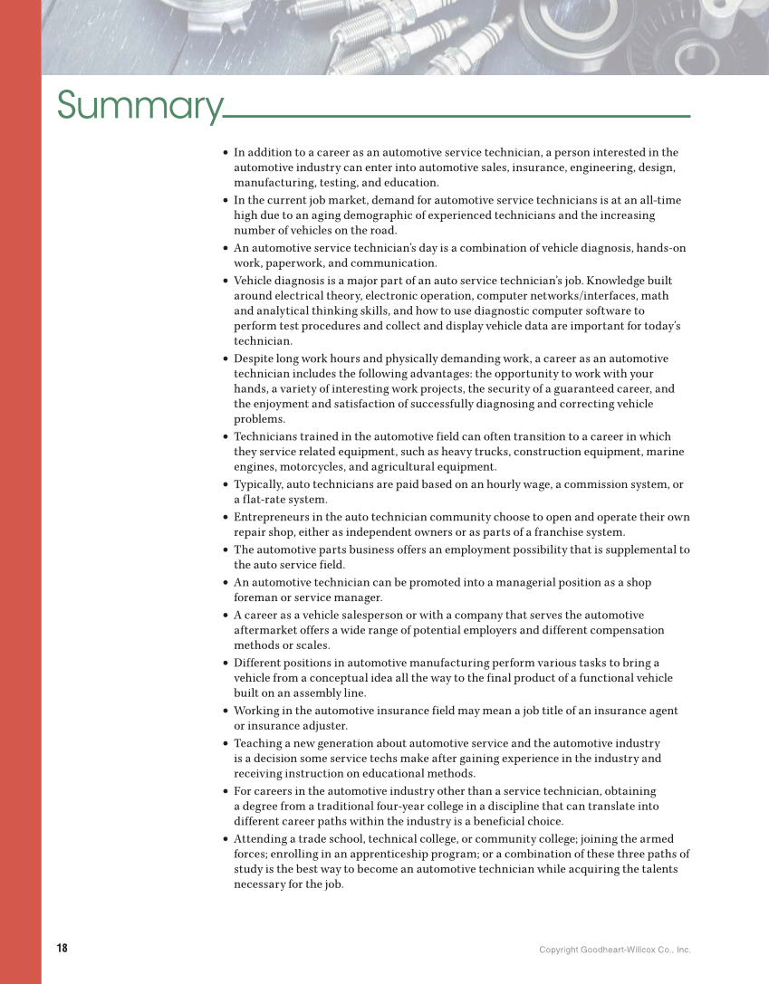 Auto Fundamentals, 12th Edition page 18