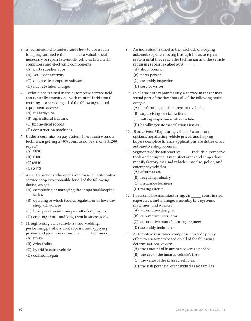 Auto Fundamentals, 12th Edition page 20