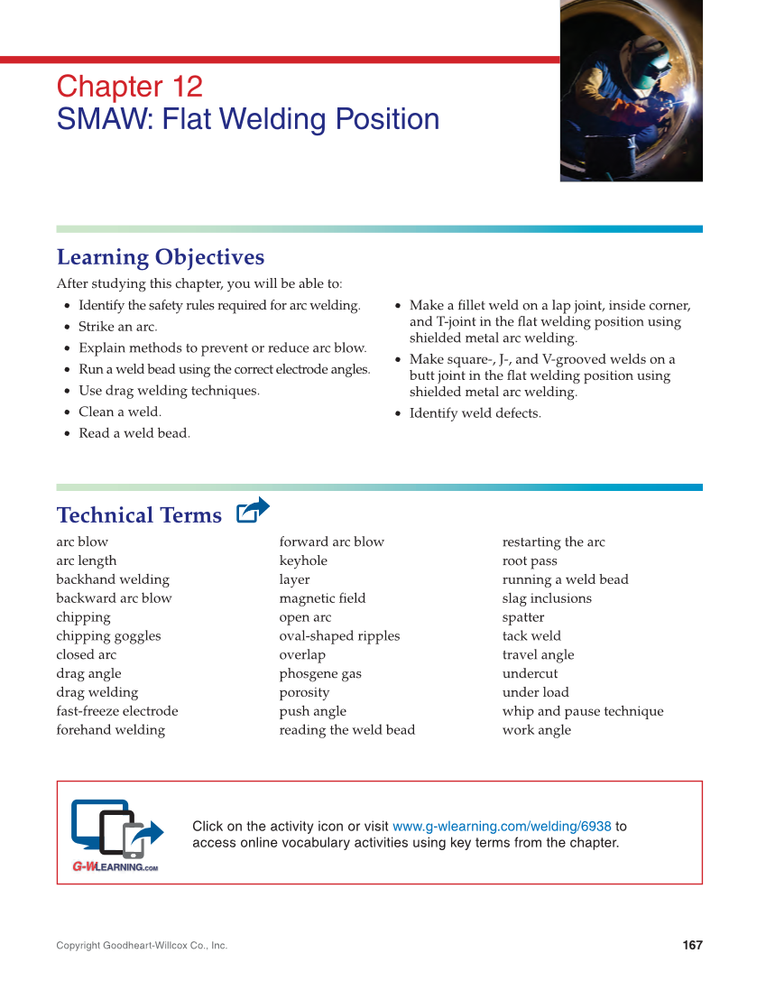 Welding Fundamentals 6e, Textbook page 167