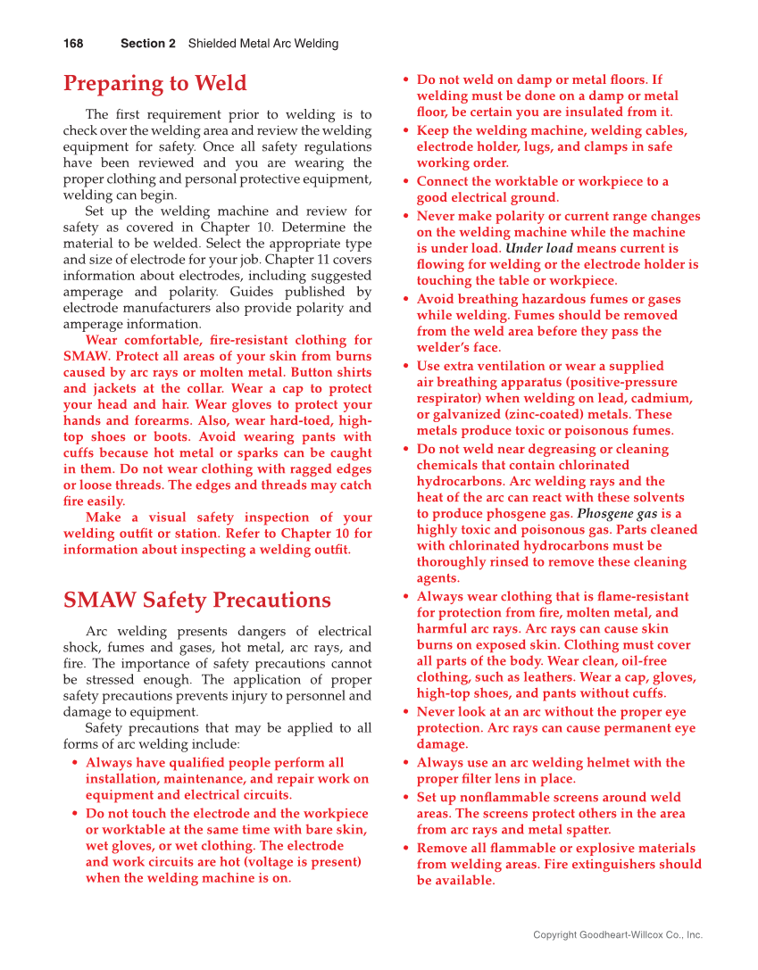 Welding Fundamentals 6e, Textbook page 168