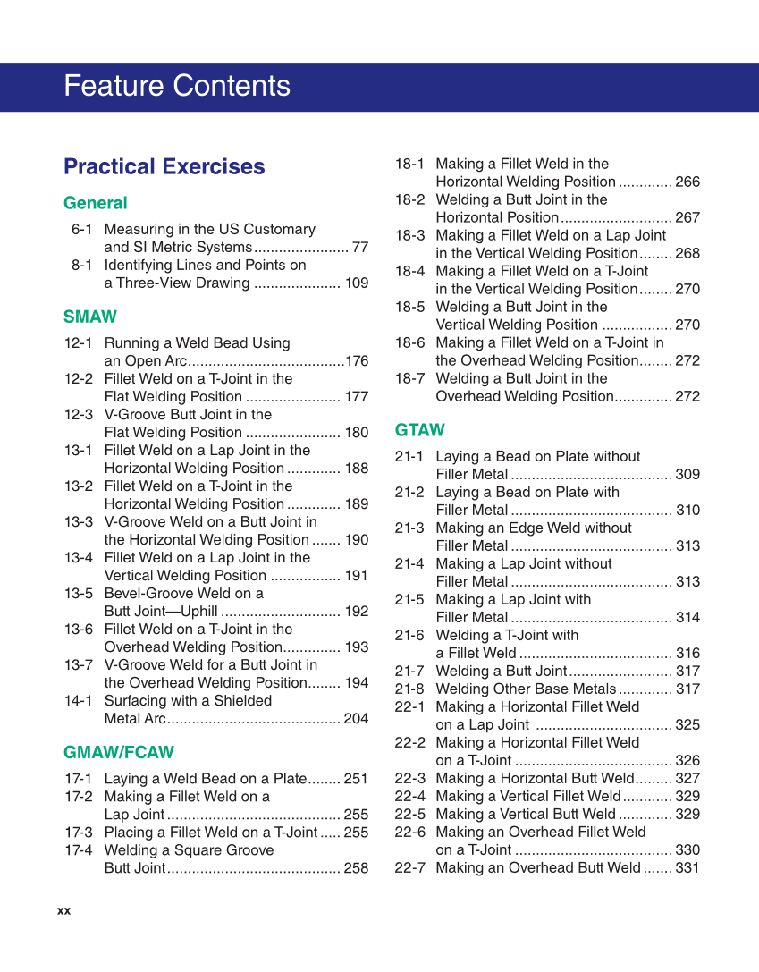 Welding Fundamentals 6e, Textbook page xx