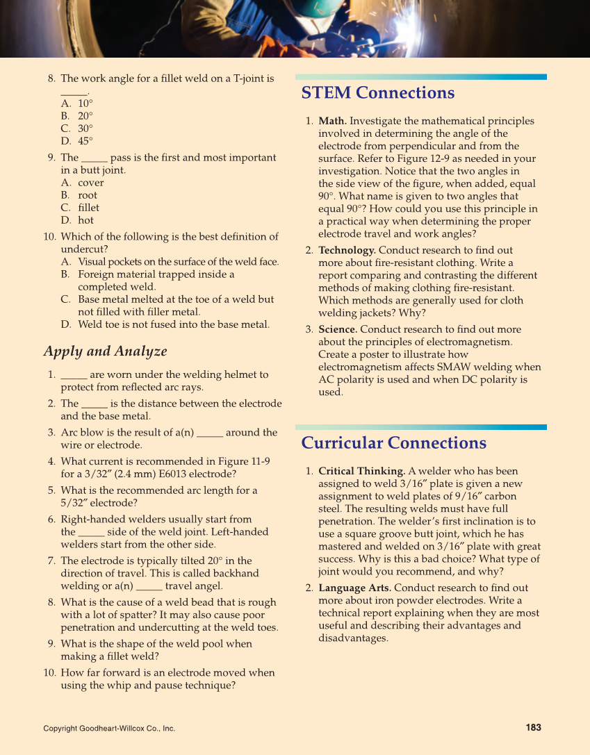 Welding Fundamentals 6e, Textbook page 183