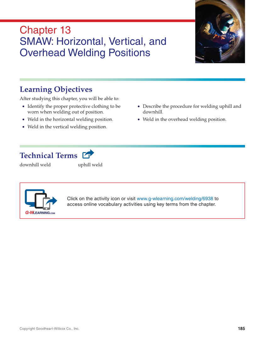Welding Fundamentals 6e, Textbook page 185
