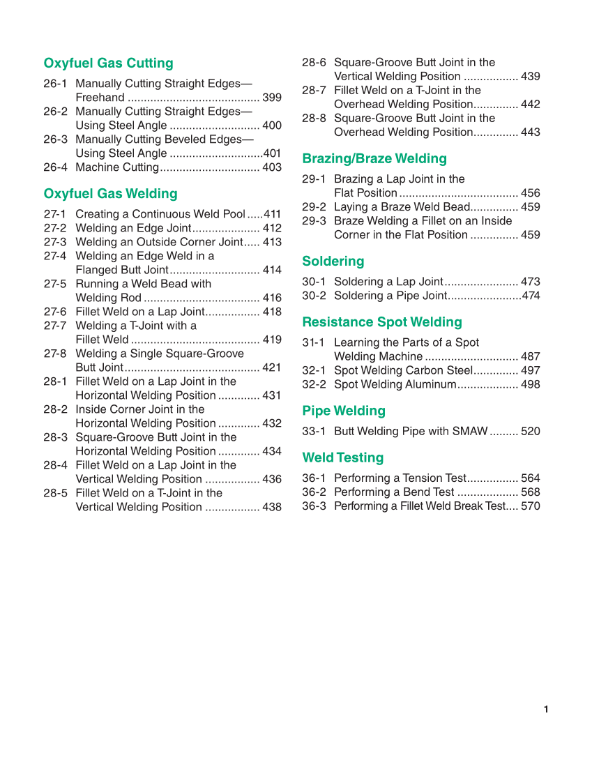 Welding Fundamentals 6e, Textbook page 1