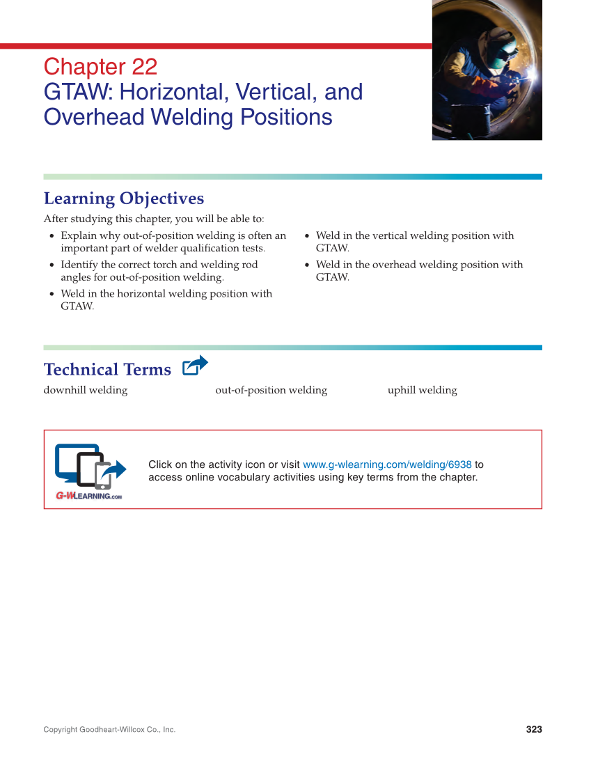 Welding Fundamentals 6e, Textbook page 323