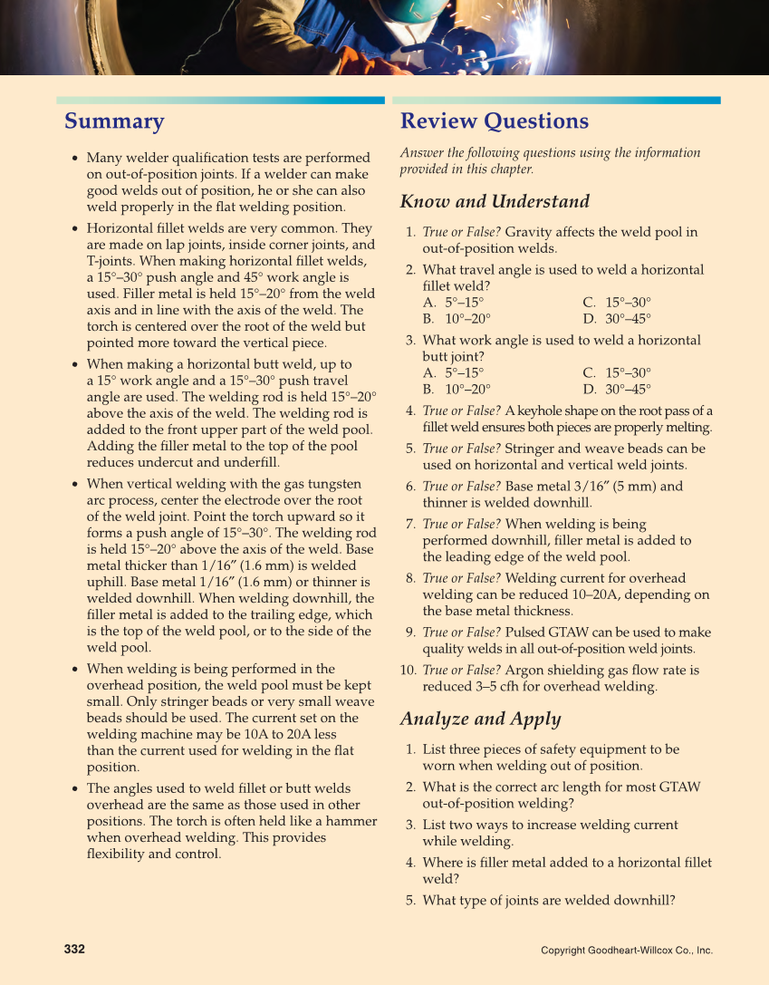 Welding Fundamentals 6e, Textbook page 332