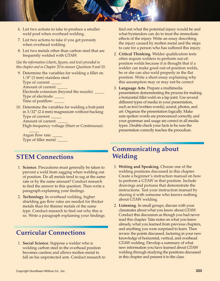 Welding Fundamentals 6e, Textbook page 333