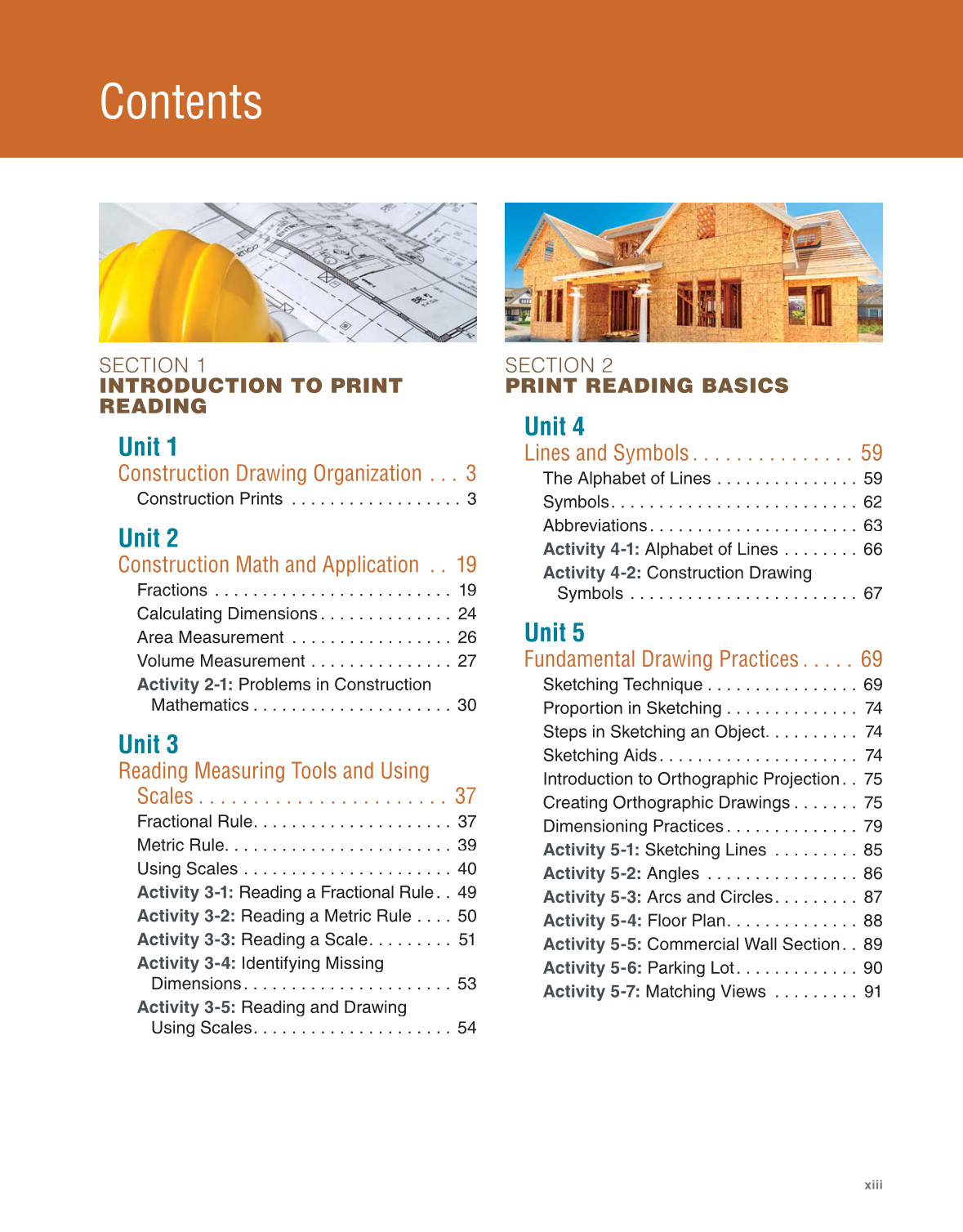 Print Reading for Construction, 7th Edition page xiii